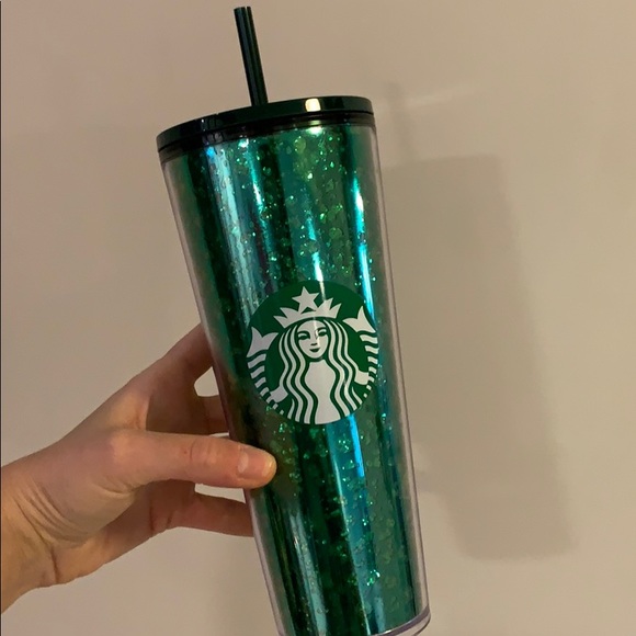Starbucks Other - Starbucks 24 Oz green glitter tumbler